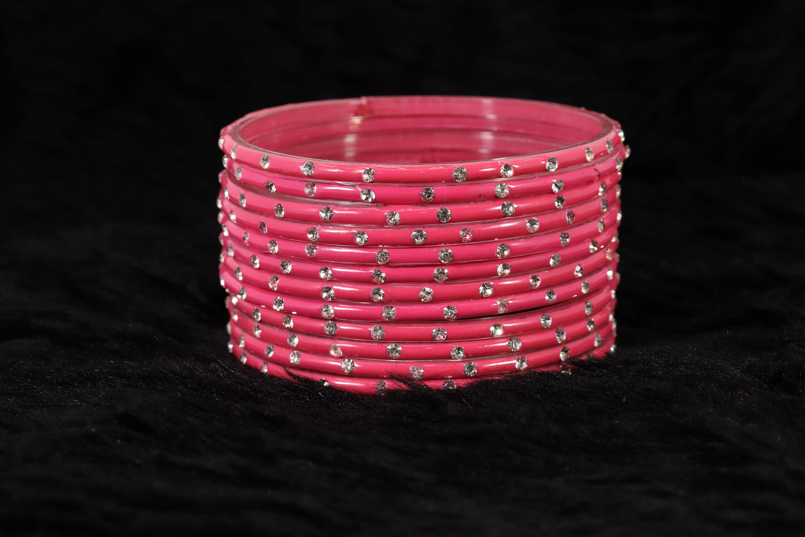 Glass Bangles Set with Diamond Stone Churi Wedding