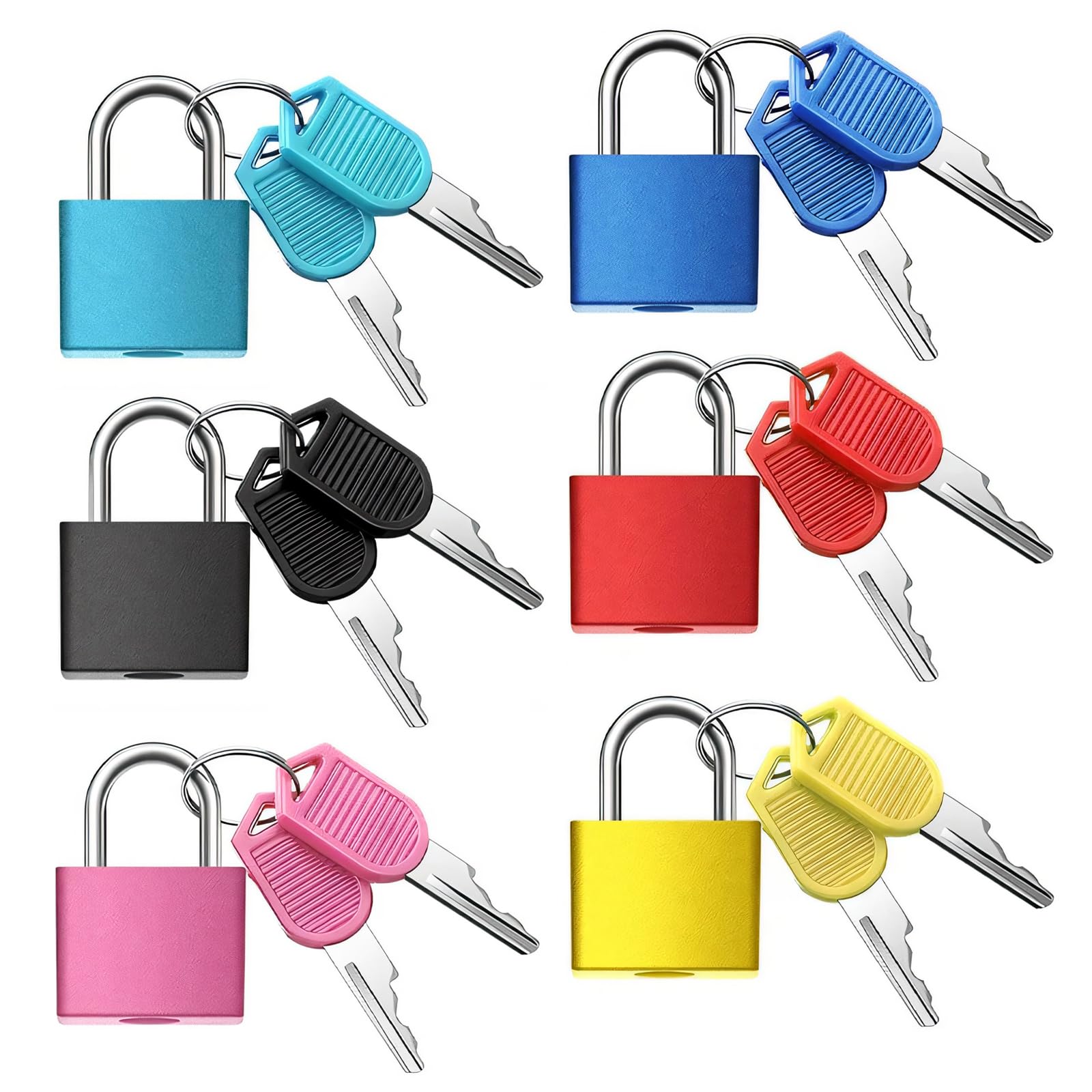 Photo 1 of 6Pcs Luggage Locks Small Suitcase Locks with Keys Plastic-Covered Mini Padlock for Suitcase Backpack Box Bag