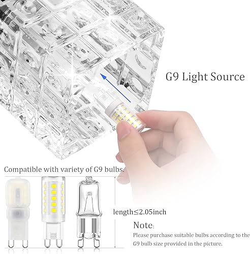 Miniatura 3 de Ralbay 3 luces de cristal para tocador de baño, moderna lámpara LED cromada para baño sobre espejo