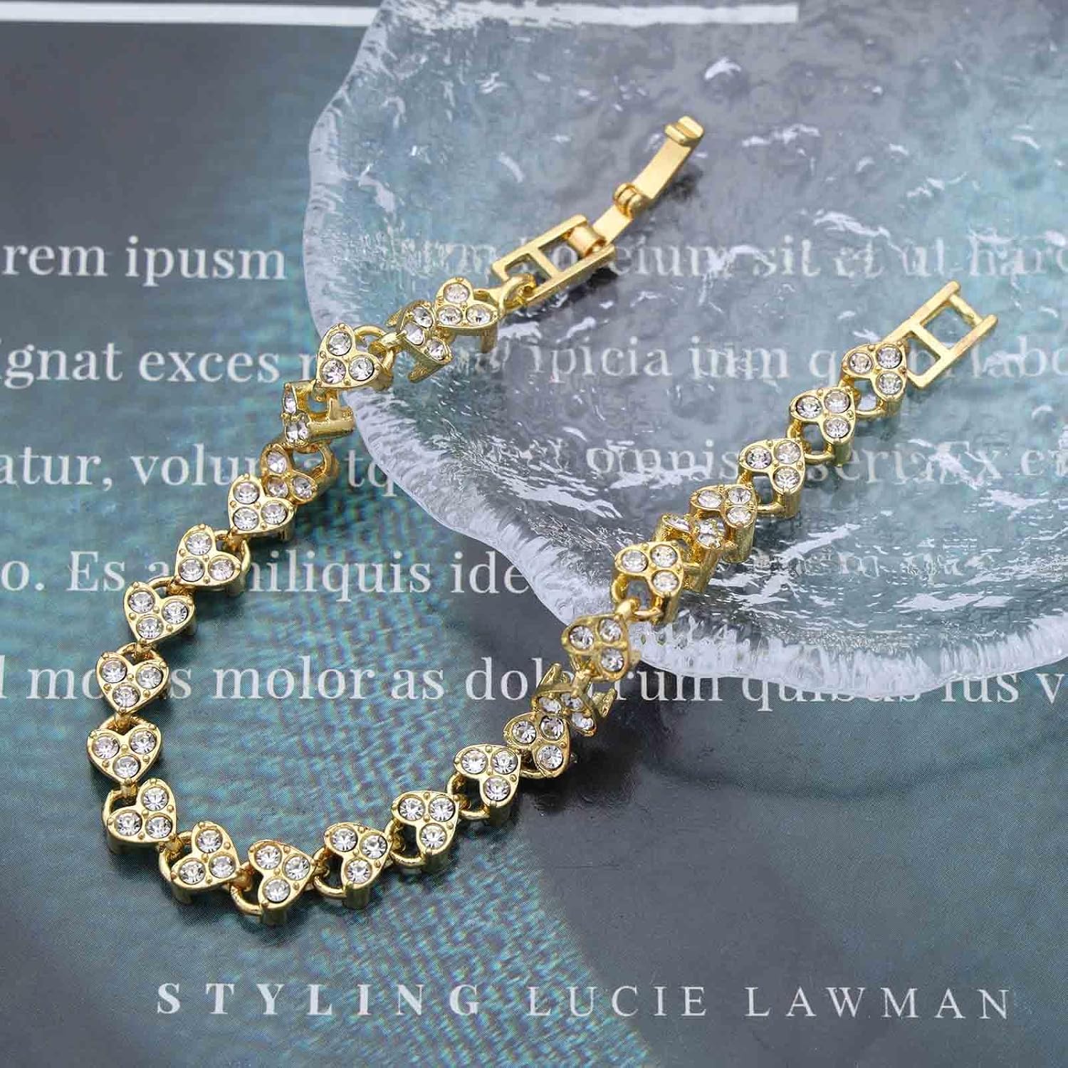 Vintage Crystal Heart Bracelet Gold Rhinestone Bracelets Multi Love Heart Chain Bracelets Shine Cz Love Bracelet Hand Chain Jewelry for Women - Image 5