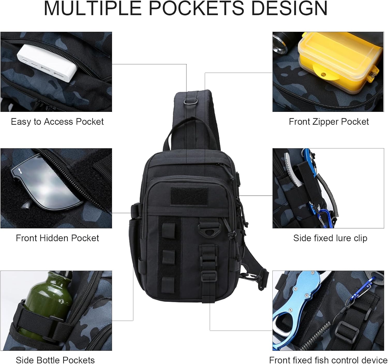 Tactical Backpack for Men, Military Sling Bag Outdoor Crossbody Shoulder Pack Chest Bag for Hiking Fishing Camping Essentials - Image 5