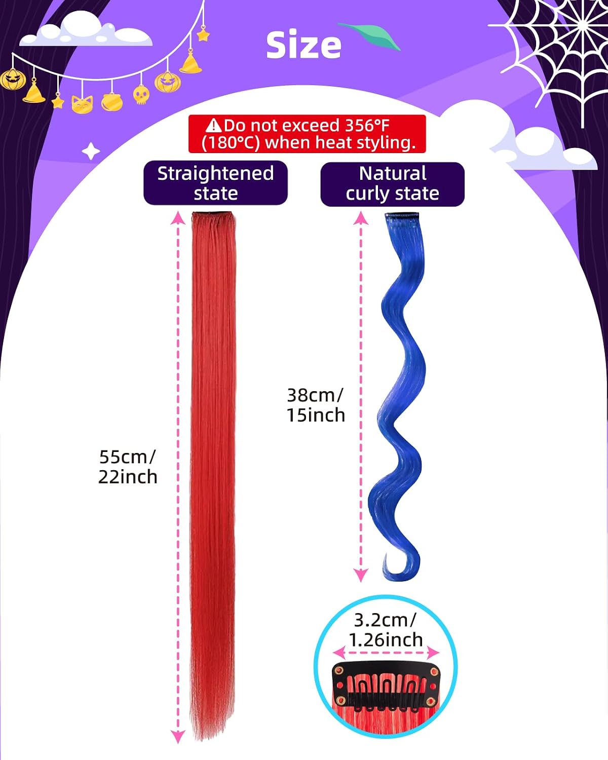Halloween Costume Accessories for Women, Makeup Kit with Hair Extensions