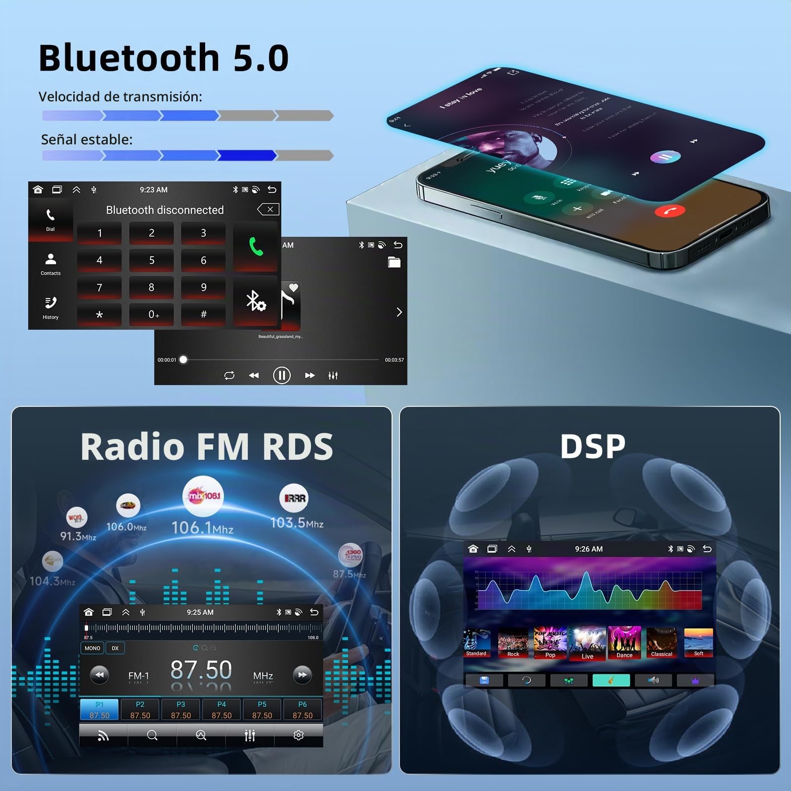【8 Core 4+64G】 Hodozzy Carplay Radio Coche para Opel Astra Antara Vectra Corsa Zafira Meriva Vivaro Combo, 7 Pulgadas Pantalla Android Autorradio con Android Auto/WiFi/GPS/RDS/FM/Bluetooth/USB,Plata