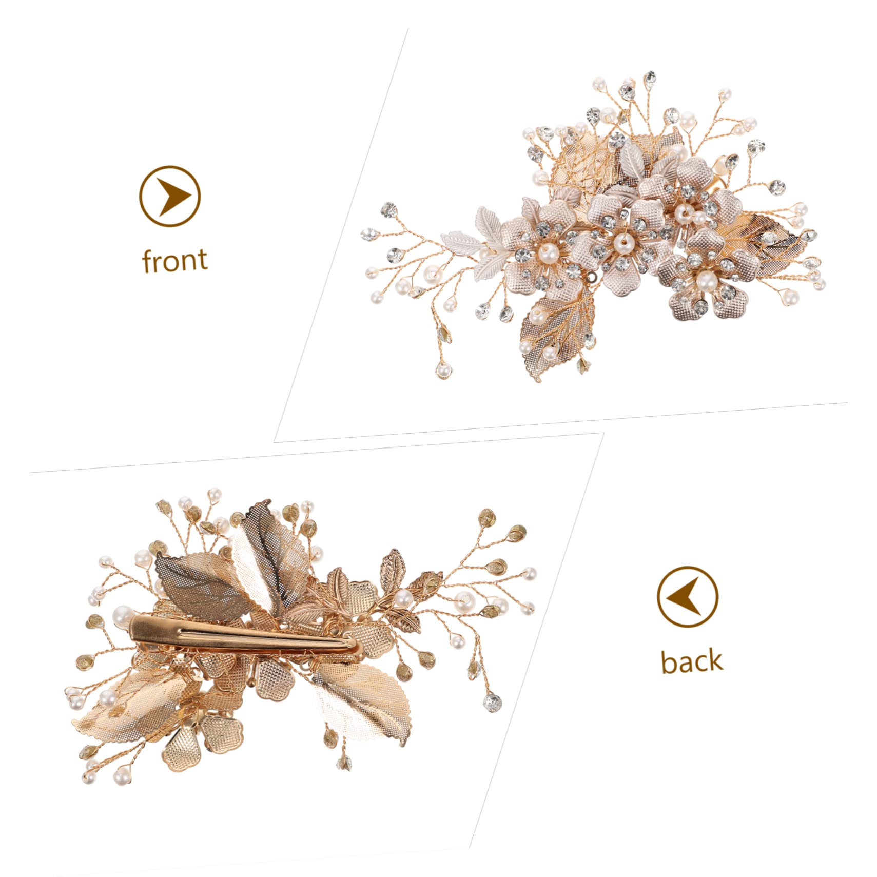 ABOOFAN 5 Pz Tornante Accessori Per Con Strass Fermagli Per in Metallo Fermaglio Per a Fiore Tiragraffi Per Gatti Molletta Di Strass Perla Copricapo Nozze Mancare