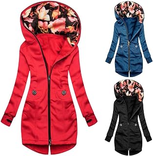Autumn Coat Women's Functional Jacket Lightweight Cross-Country Jacket Dots Print Softshell Jacket Long Sleeve Coat Warm Parka Comfortable Windbreaker Outdoor Hooded Jacket Women's Long Thin