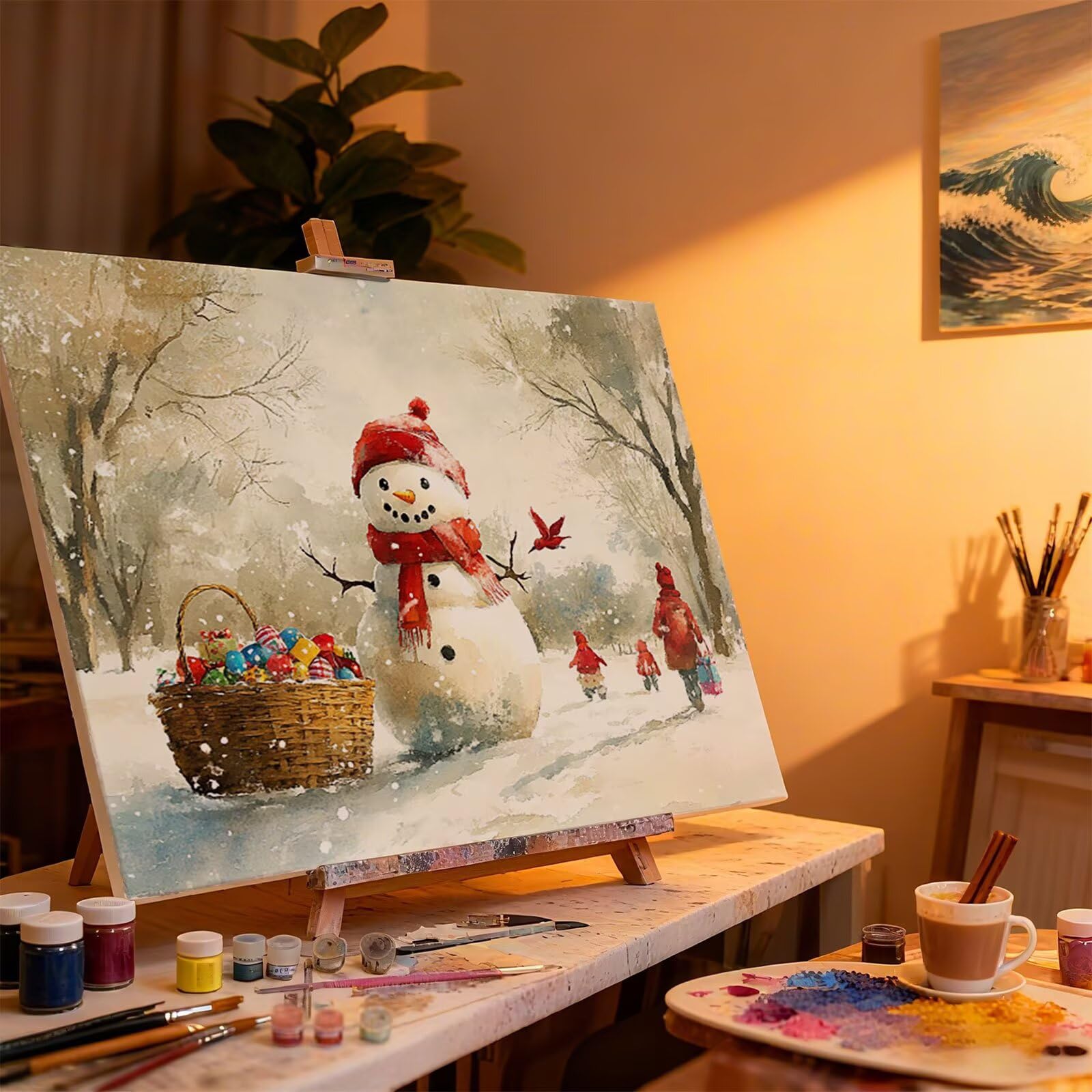 Malowanie według numerów dla dorosłych Boże Narodzenie Malowanie według numerów Ptak Paint by Numbers Adult z pędzlami Zestaw do malowania z liczbami DIY Dorosły, na Halloween Dekoracje świąteczne