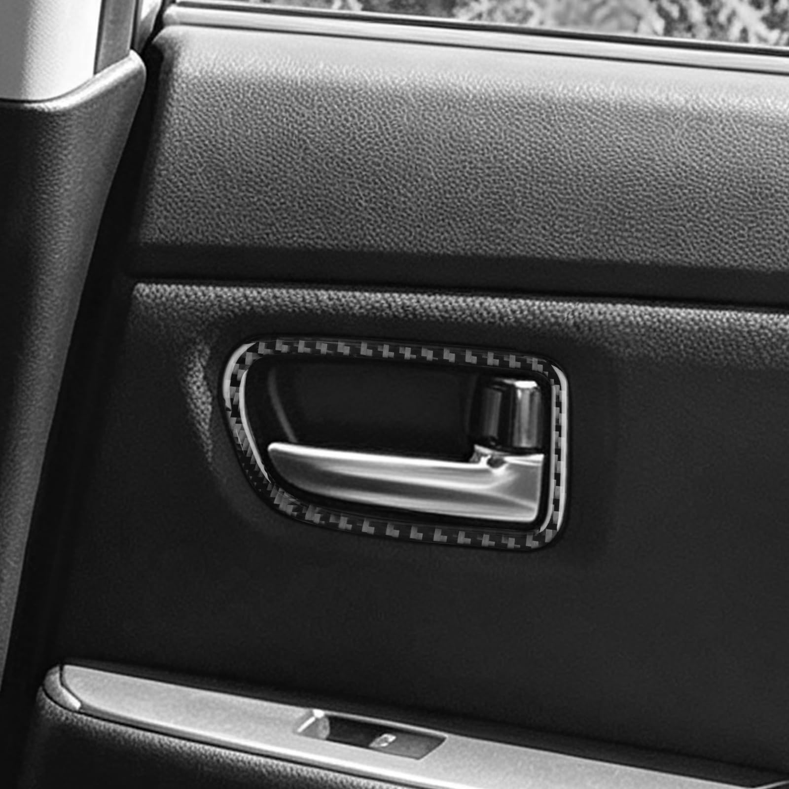 KUNGKIC Rivestimento interno per maniglia della portiera in fibra di | Maniglia interna per portiera, accessori interni auto, 4 pezzi