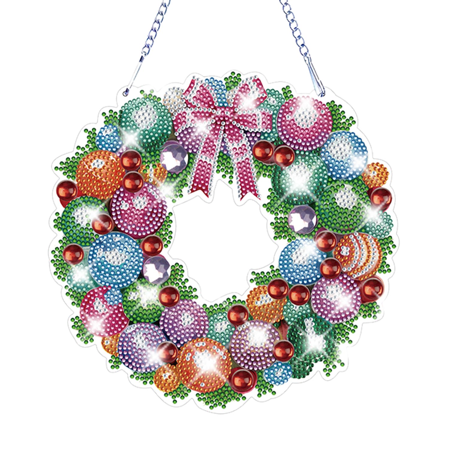 Avzyardy G Christmas Diamond Art Wreath Kit 5D Diamond Art Paintin Diy Partial Special Drill Wall Arland Pendant Crystal Rhinestone Christmas Wreath Kits Xmas Handmade Diy Ifts