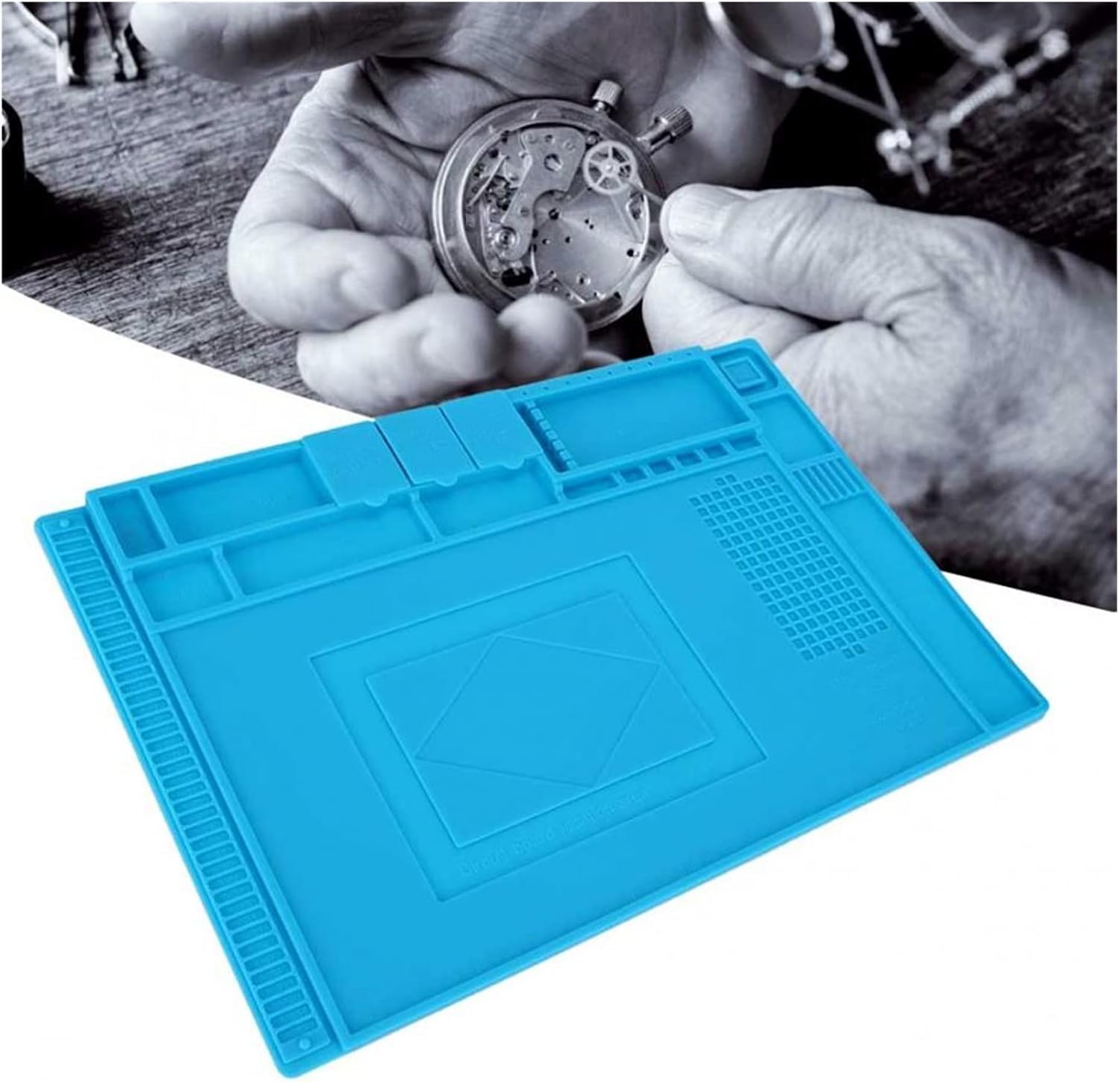 Tappetino in gomma multifunzionale Riparazione Orologio Pad Elettronica Manutenzione Orologio Strumento di Riparazione per Orologi Kit di Strumenti di Riparazione/30219