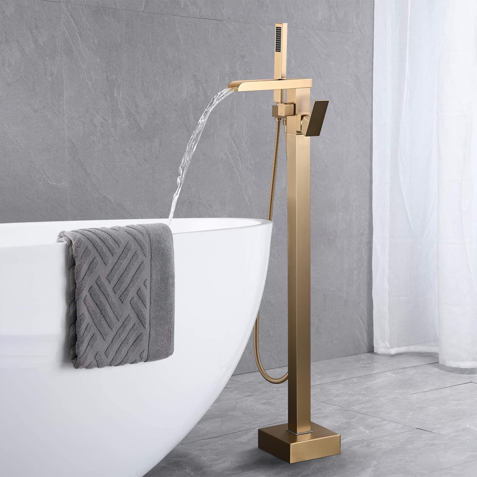 Snapklik.com : PROOX Freestanding Bathtub Faucet Floor Mounted, High