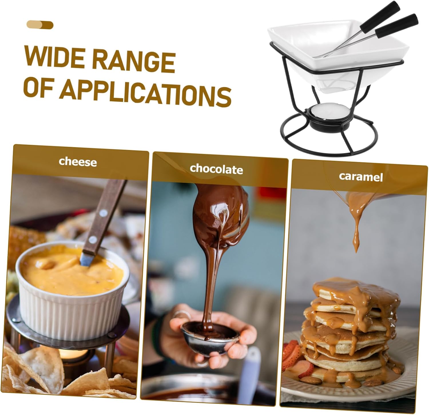1set Chocolate Melting Pot Baking Tool for Cheese Fondue Butter and Chocolate Melting for Pot and Family Gatherings Uniform Heating and Insulation