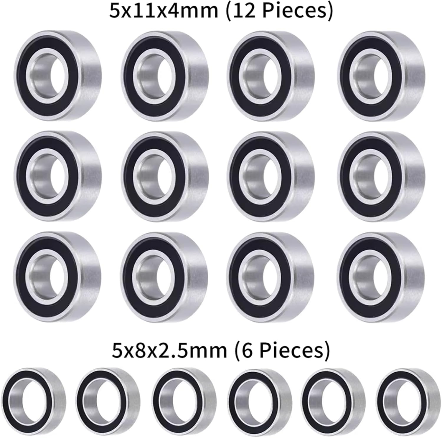 For Tamiya M05 M06 1/10 18個 メタルホイールハブ シールベアリングキット RCカー車軸アップグレードパーツ