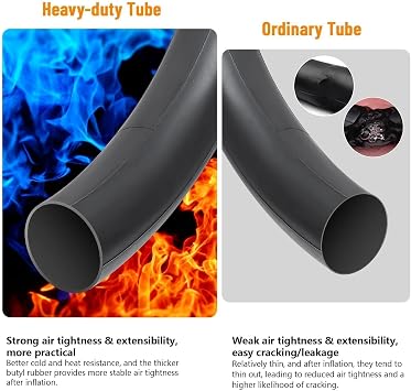 2-PCS 20x3 Heavy Duty E-Bike Tubes 20X2.50 20X2.60 20X3.0 AV32mm ETRTO 64/76-406 Inner Tubes 20 x 3.0 Compatible with 20x2.5/2.6/2.8/3.0 E-Bike Bicycle Fat Tire Tubes Schrader Valve