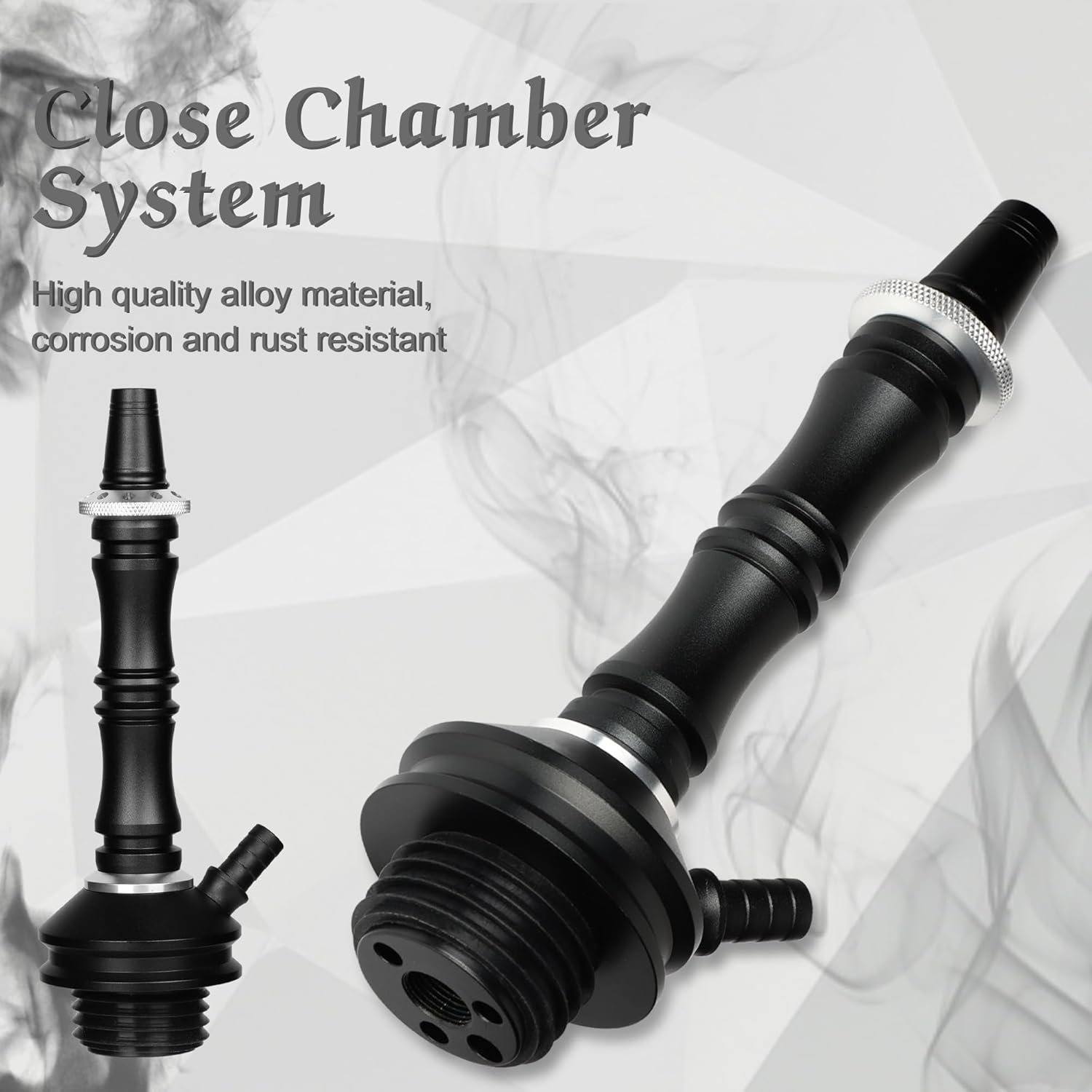 Hookah Complete Set with Everything,with 1 Hose Glass Hookah Kit with Shisha Accessories (Black)