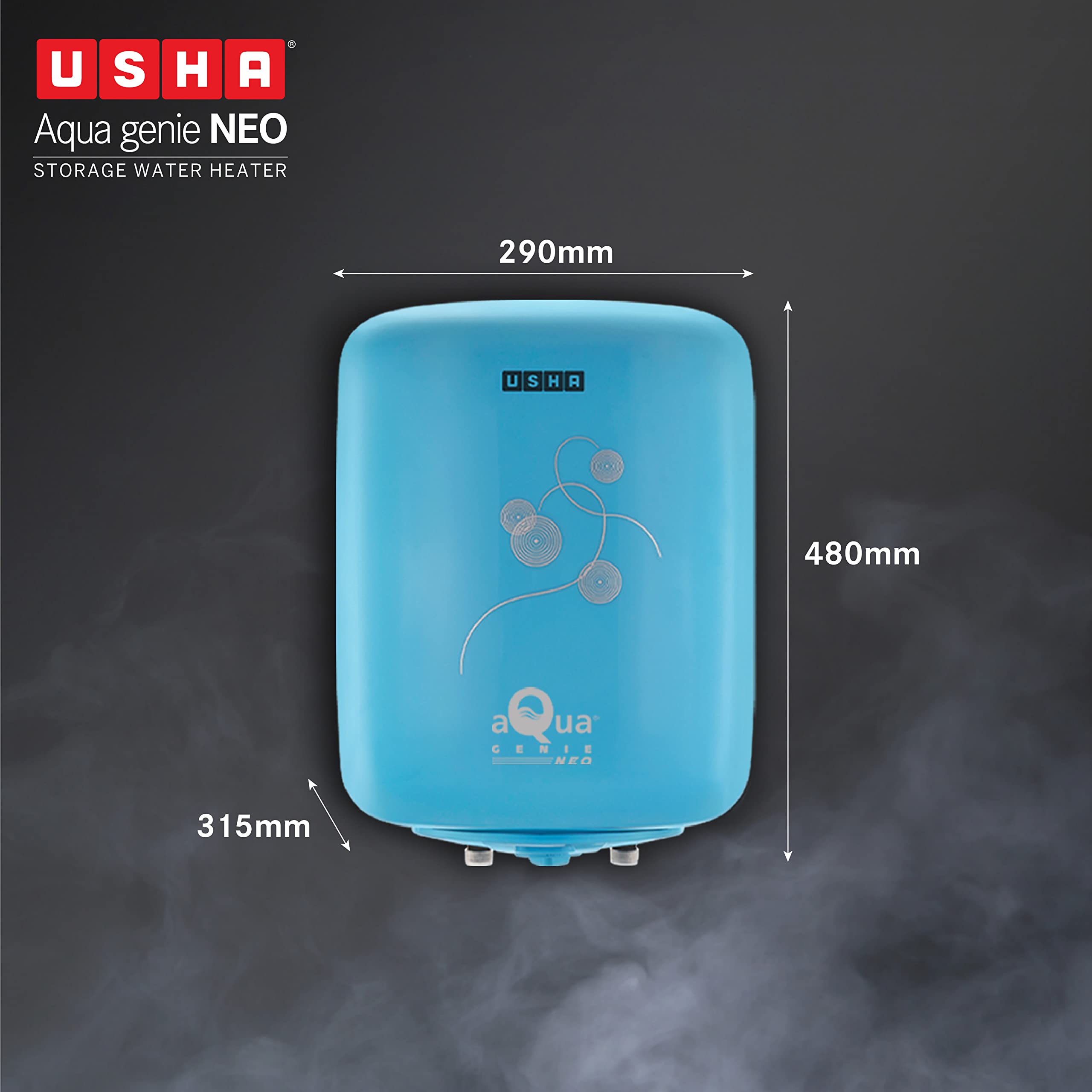Usha SWH Misty 10L Blue Hibiscus