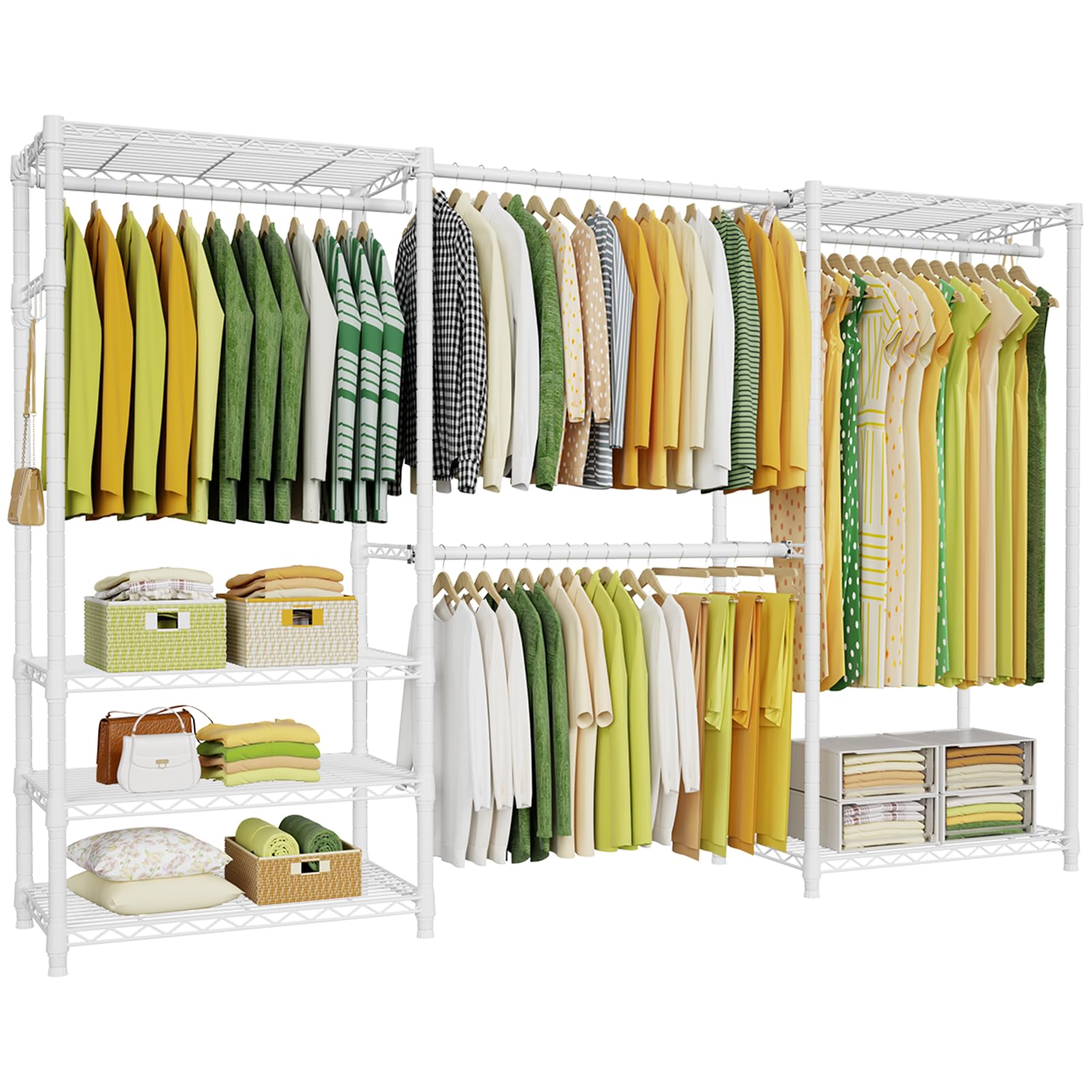 Photo 1 of Ulif E1 Heavy Duty Garment Rack, 71.4"H x (70"-88.2")L, White