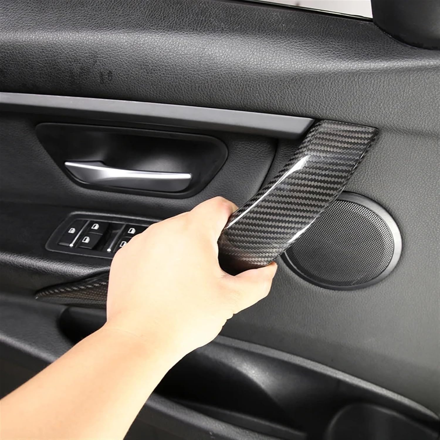 for bmws 3 4 Series 3GT F34 F30 F36 2013-2019 Real Carbon Fiber Car Door Inner Bowl Cover Decoration Sticker Accessories(Style A 2 pcs)