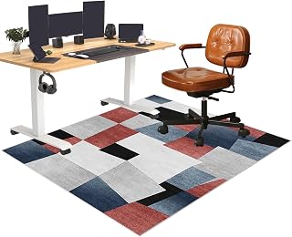 Alfombrilla multiusos para silla de oficina de madera dura, para el hogar y la oficina, color negro, 80 x 120 cm