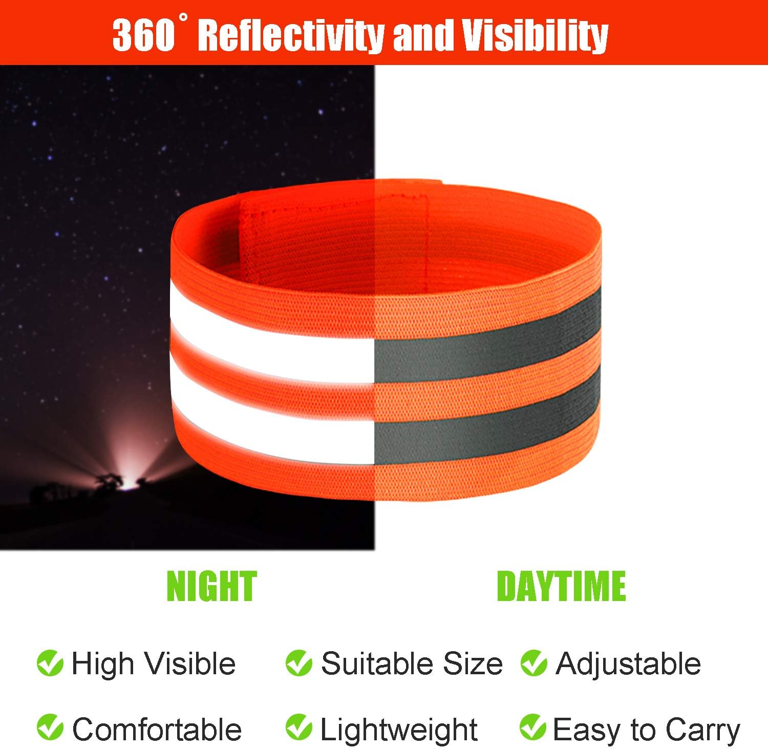 16 Pieces Reflective Bands Reflector Bands for Wrist, Arm, Ankle, Leg, High Visibility Reflective Gear Safety Reflector Tape Straps for Night Walking, Cycling and Running : Sports & Outdoors