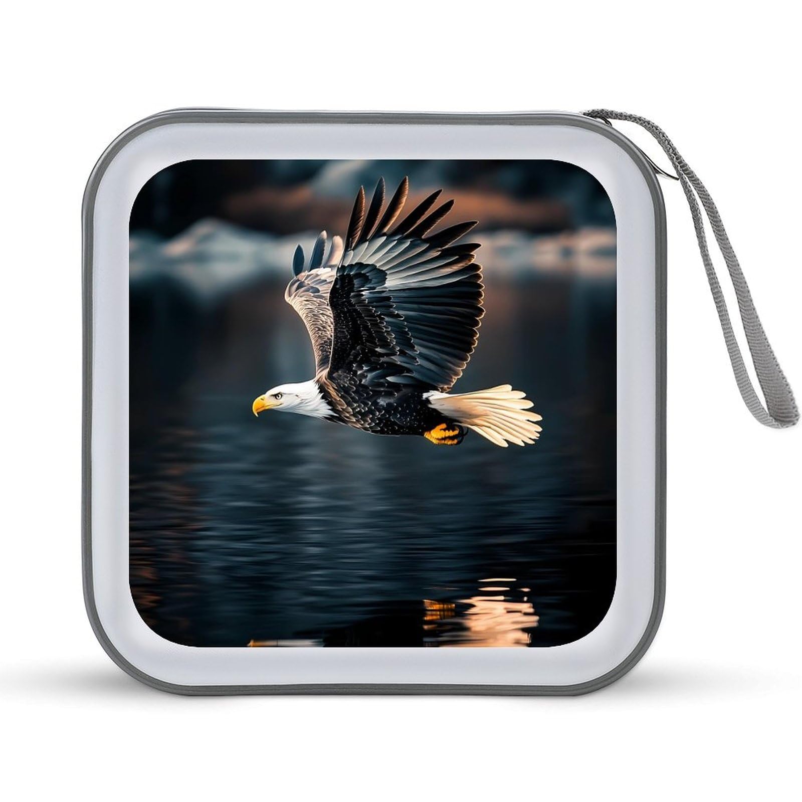 Ea-gle's Flying Lake CD Case Plastic DVD Case Holder Wallet Disc Storage Organizer for Car Travel