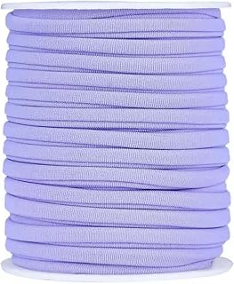 Rollo de 20 m de Hilo de Nailon elástico Suave de 5 mm para Abalorios, Manualidades y Costura, Color Lila