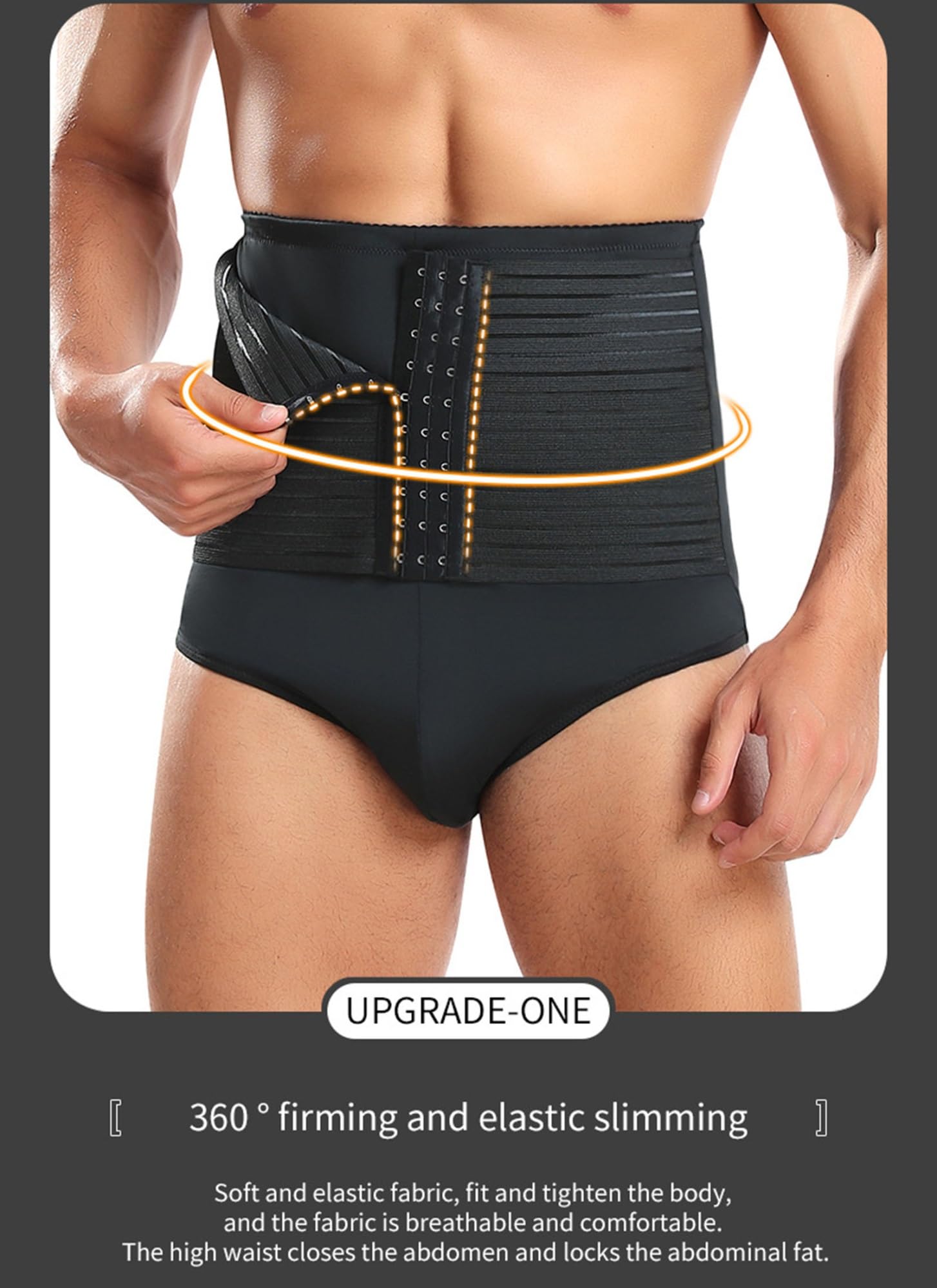 HLTYGWX Calzoncillos de Barriga para Hombre, Cintura Alta, Ropa Interior más Delgada, Control Firme, Faja para el Vientre, Faja de compresión Ajustable