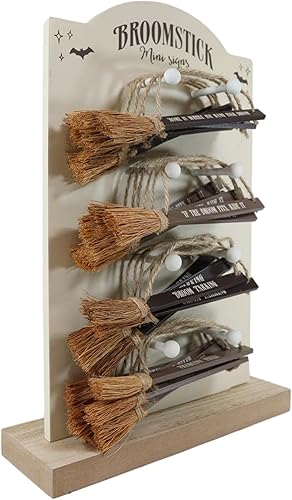 Miniatura 5 de Ebros Gift Witchcraft Witches - Juego de 24 mini letreros colgantes con soporte de exhibición "If The Broom Fits Ride It", "Escoba Parking", folleto
