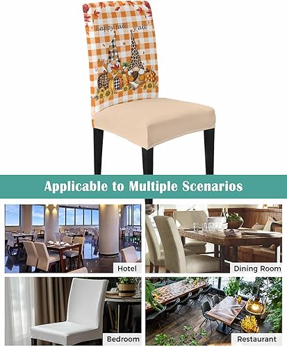 Vista 20 de Z&L Home Juego de 6 fundas protectoras de silla de muñeco de nieve de Navidad, fundas elásticas extraíbles para sillas de comedor, color rojo árbol