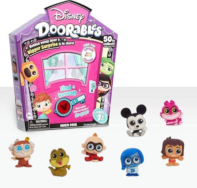 Disney Doorables, Multi Peek Box with 5, 6 or 7 Surprise Figures, Collectable, Reamers Models, Toy for Children 3 Years and Above