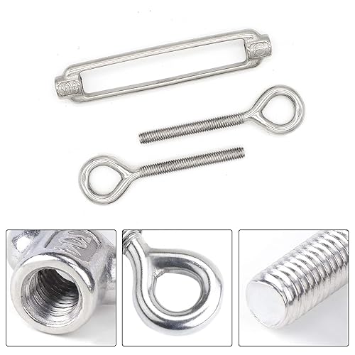 Miniatura 3 de Tensor de ojo y ojo M6, tensor de acero inoxidable 304 resistente tensión de cuerda de alambre 5 PC