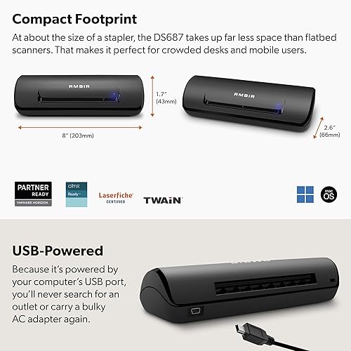 Miniatura 6 de Ambir Escáner de tarjetas de identificación dúplex A6 DS687