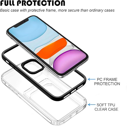 Miniatura 2 de ZCDAYE Funda transparente para iPhone 11, funda delgada suave TPU a prueba de golpes con tarjetero - Negro
