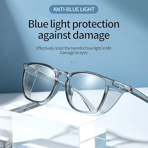 Miniatura 5 de willochra Paquete de 2 lentes de seguridad antivaho con bloqueo de luz azul para mujeres, lentes grises de seguridad