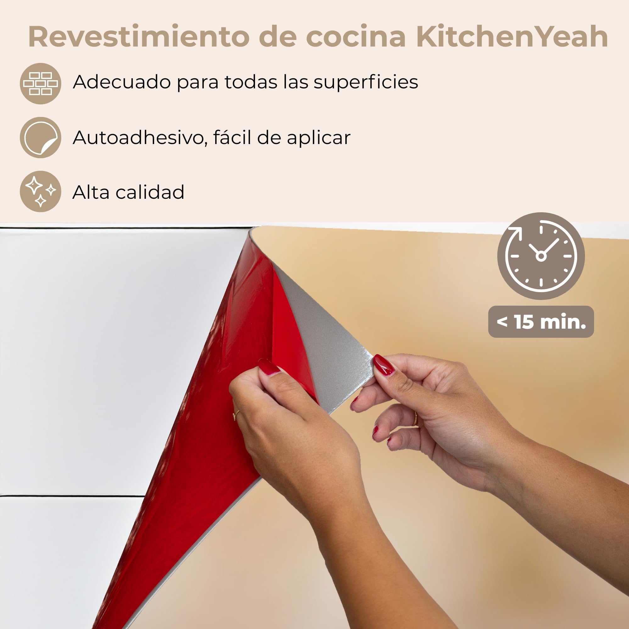 KitchenYeah© Antisalpicaduras Cocina 80x400 cm Adhesivo Salpicadero Protector Salpicaduras Kitchen Flor - Dalia - Blanco