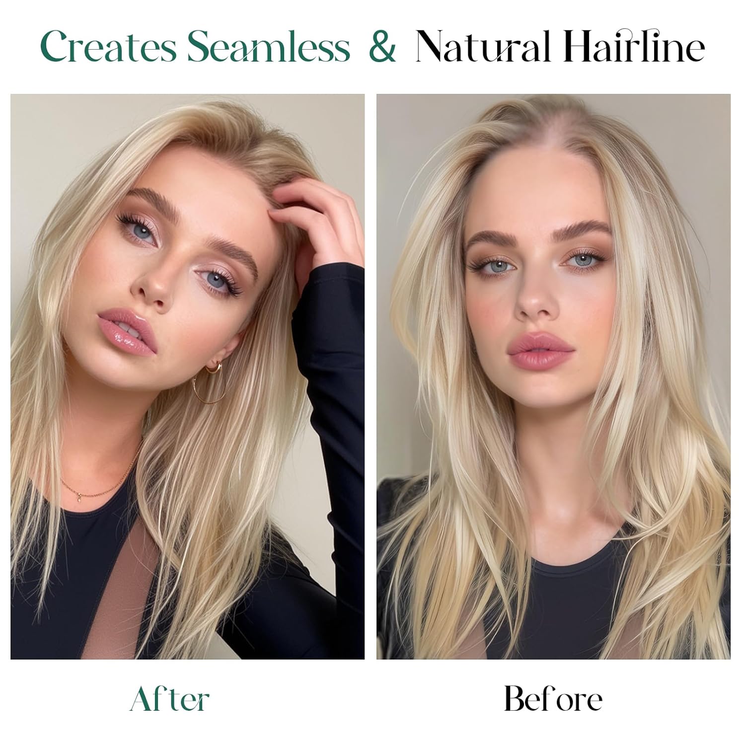 Hairline Topper for Women 12" Real Human Hair, with 1.5"*11" Hand-Tied Full Lace, 2 Non-Slip Silicone & Invisible Wire, hairpieces for Thinning Hair & High Hairline(Mixed Brown)