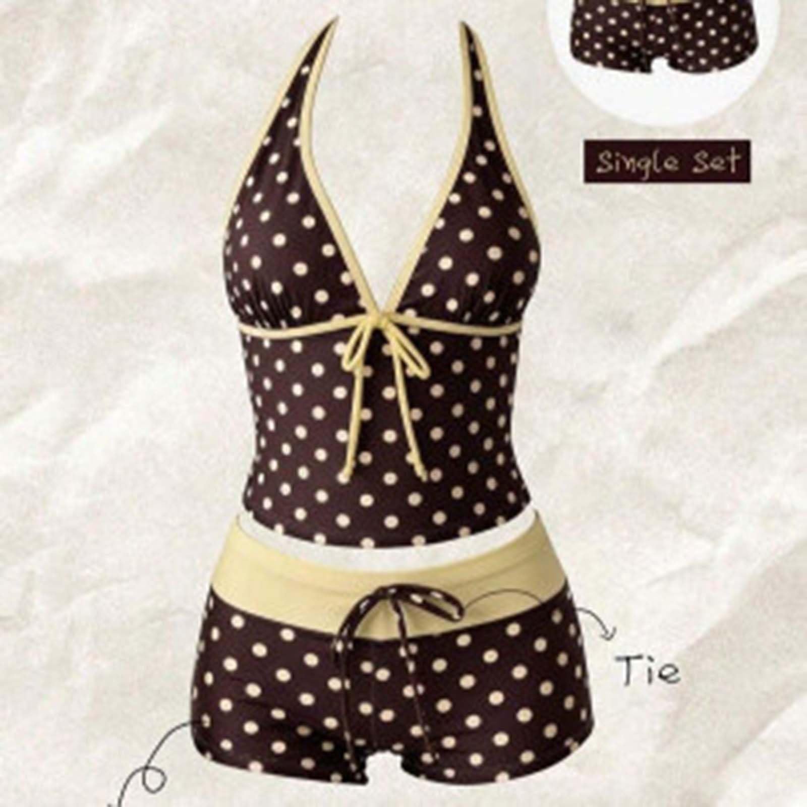 Bañadores Tankini para Mujer Bañador de Dos Piezas con Cuello en V Y2K Tankini Dos Piezas Lunares Cuello Halter Modesto Playa Vacaciones Adecuado para Vacaciones de Playa Verano