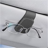 Vista 7 de AICEL Soportes para lentes de sol para visera solar de automóvil, soporte de cuero para colgar gafas, soporte magnético para lentes y clip