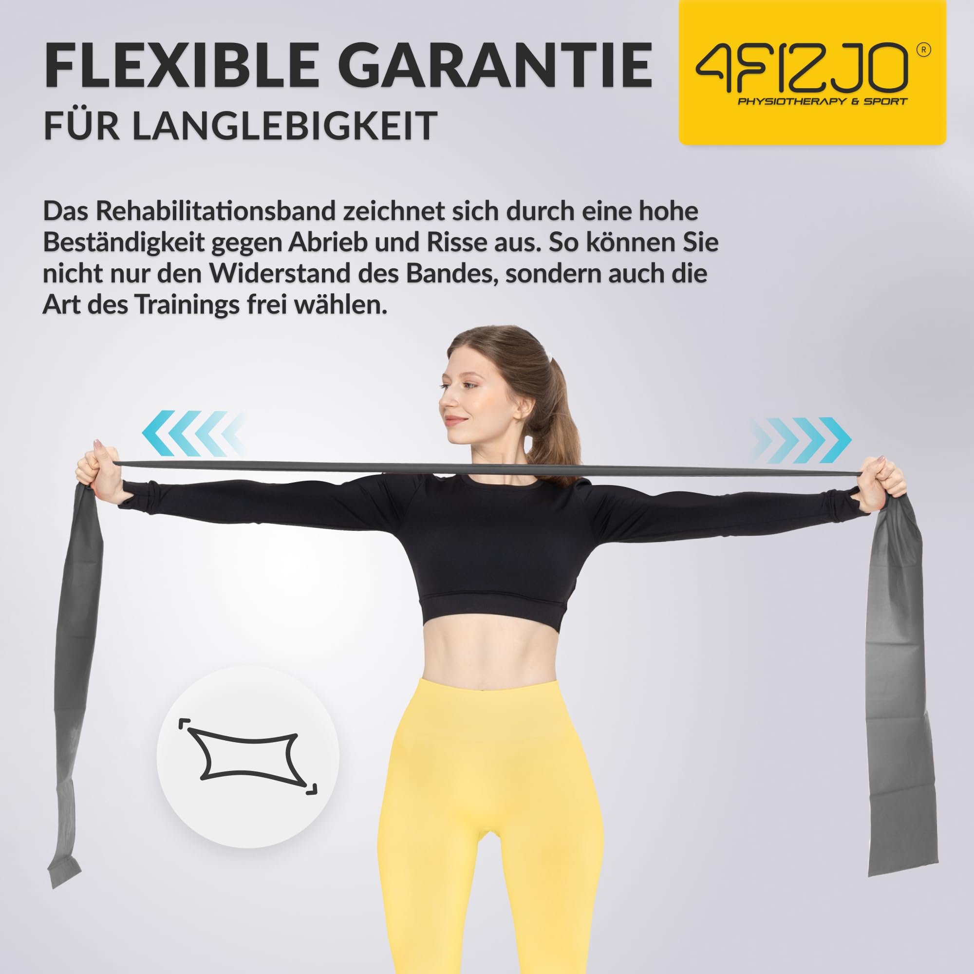 4FIZJO Latex Fitnessband, 30m, Widerstandsbänder krafttraining, Calisthenics Equipment, Trainingsband für Yoga, Gymnastikband, Rehabilitationsband