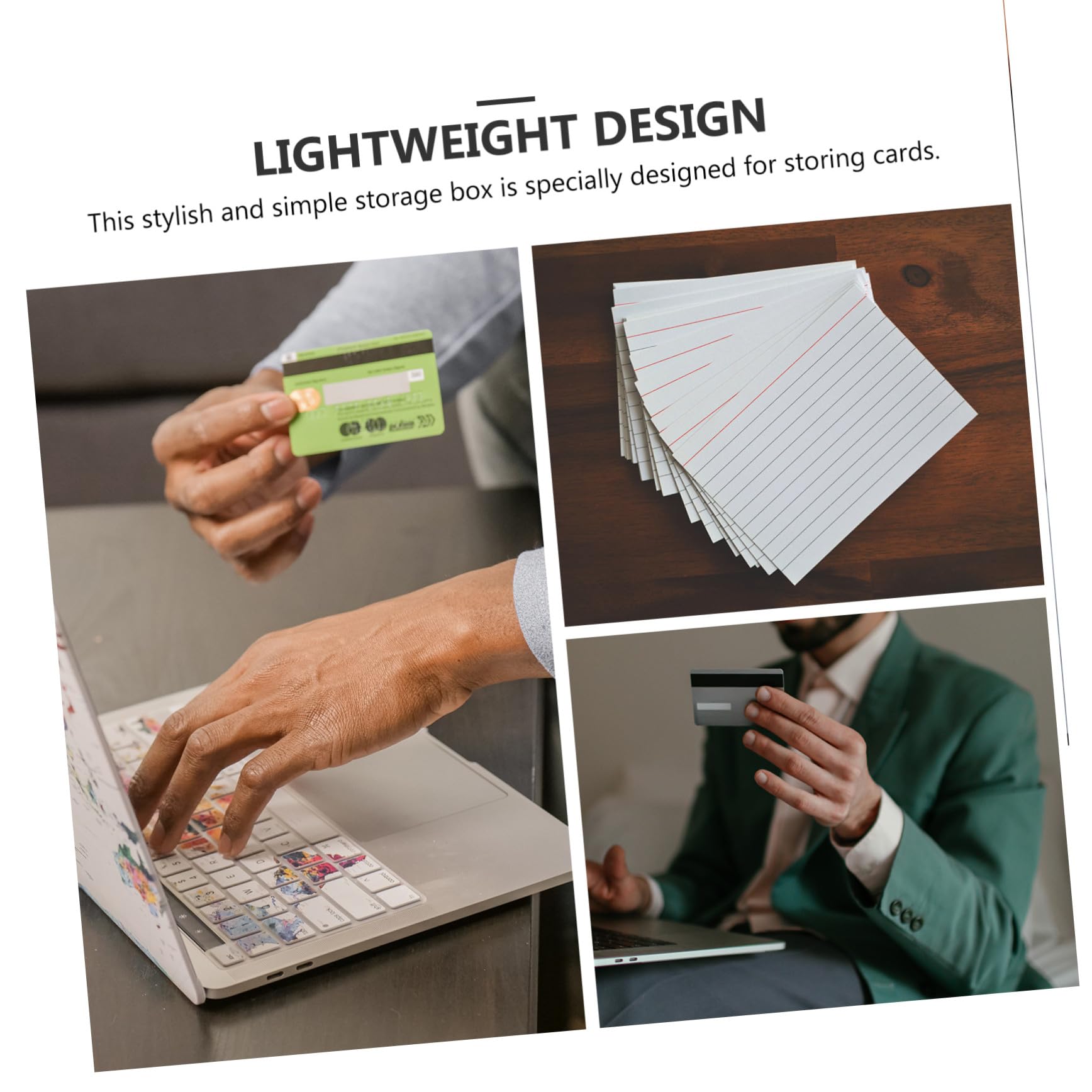 Mipcase Caja Porta Tarjetas de Índice 4 Piezas Pp para Tarjetas y Notas