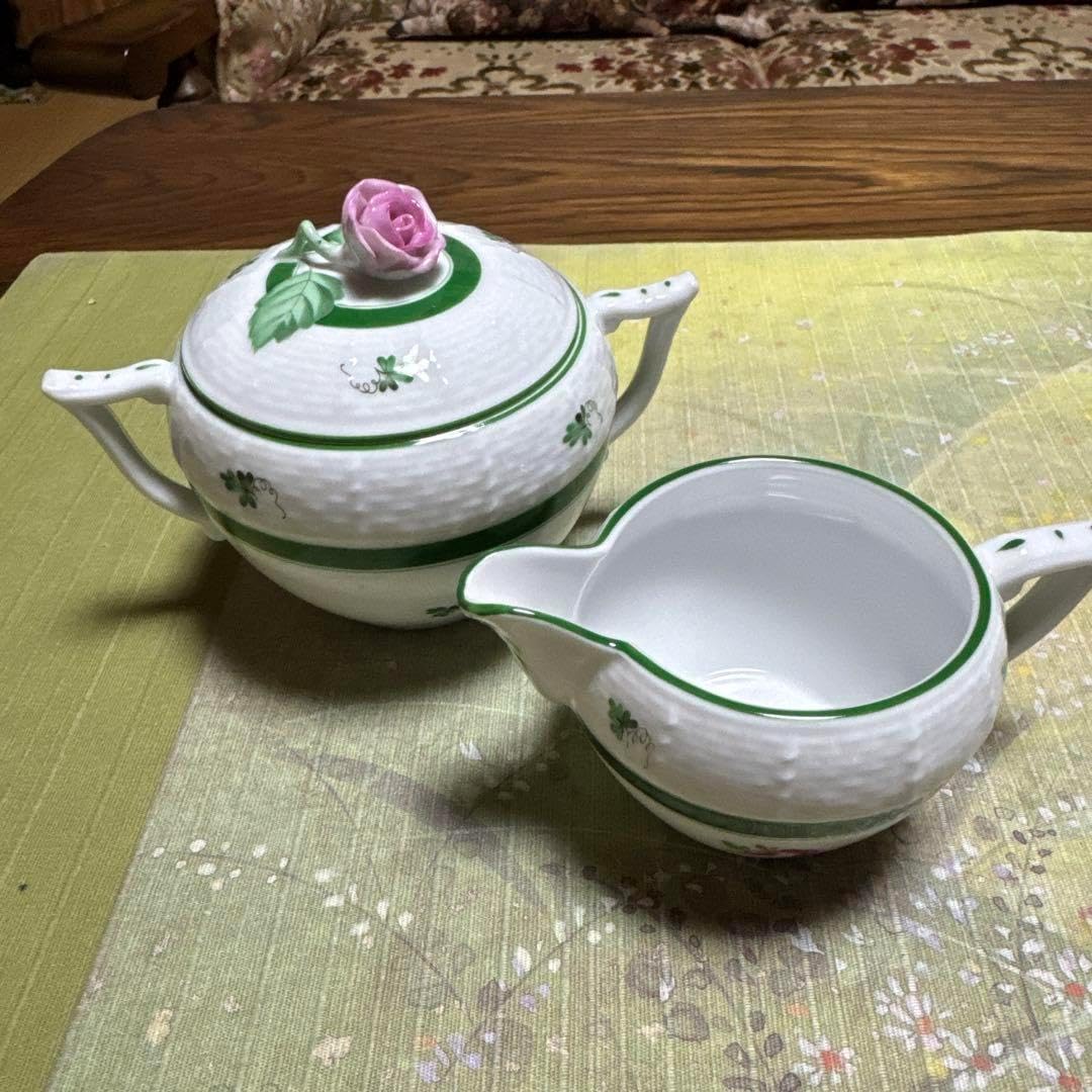 Herend ヘレンド ミルフルール シュガーポット クリーマー 2点セット