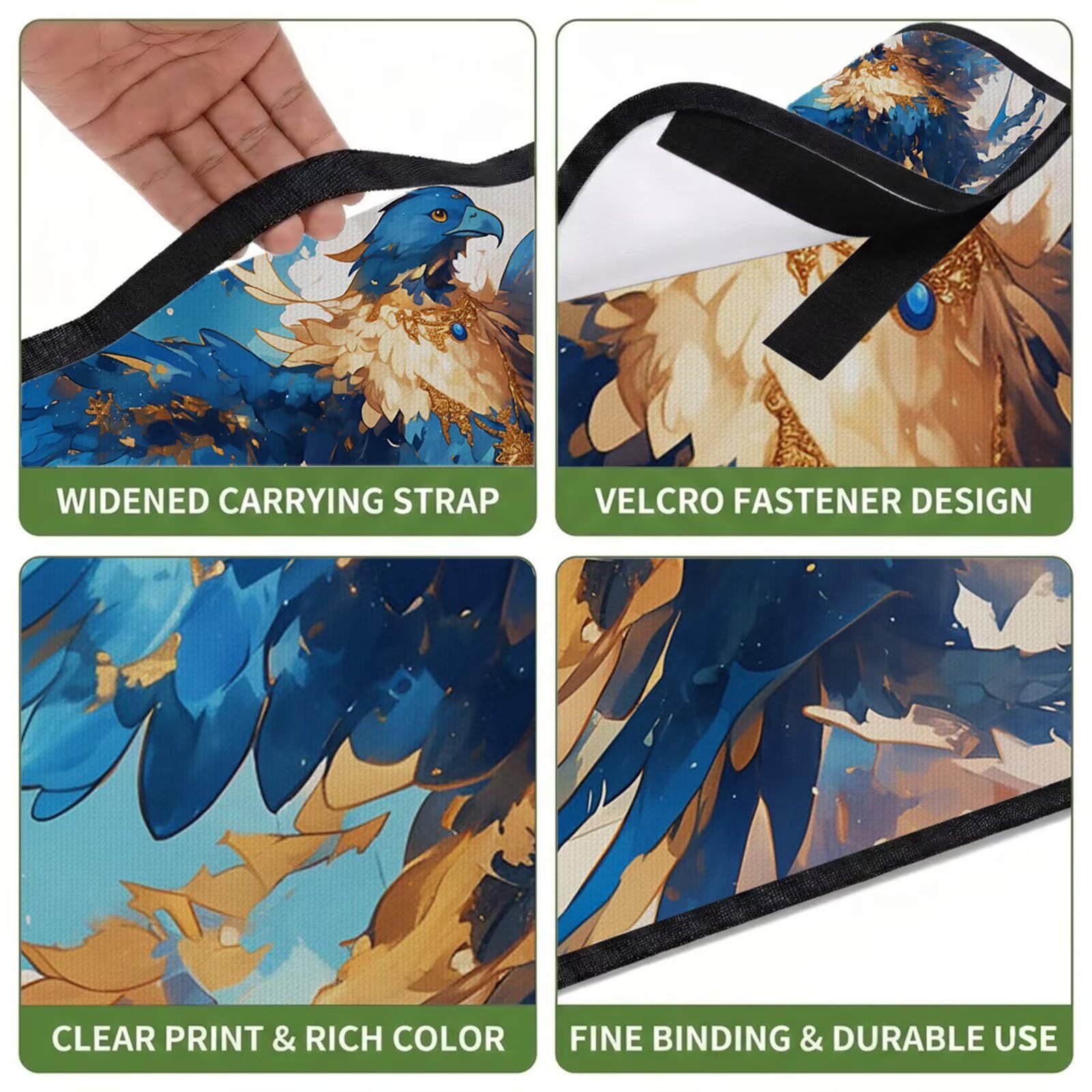 Couverture Pique Nique Grande 200x300cm,Outdoor Couverture Imperméable,Pliable Tapis de Plage Dos en PVC Anti-Sable,Picnic Blanket pour Camping Accessoires,Jardin,Parc - Aigle,résumé (1) UZ-485