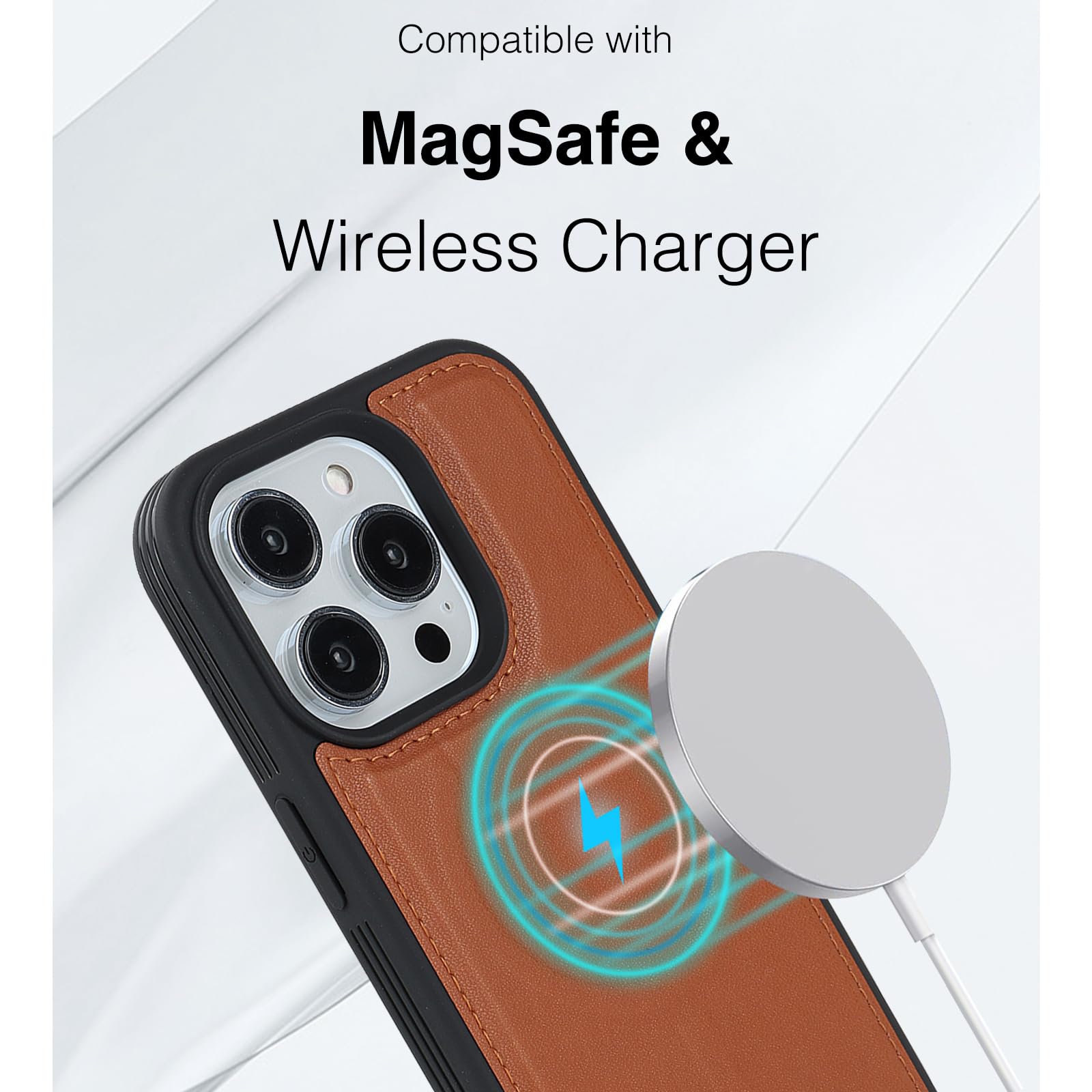 Custodia Portafoglio In Pelle Per IPhone 15 Pro Max – 2-in-1 Magnetica Con RFID E Supporto