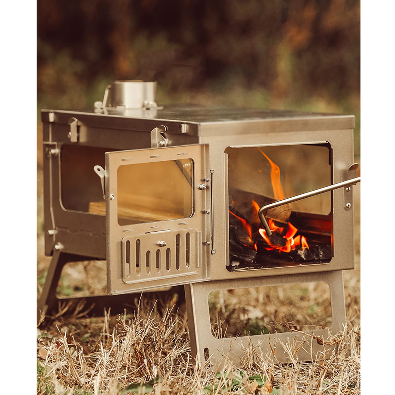 Poêle à Bois Pliable - Réchaud De Camping - Léger - Inox - Neuf
