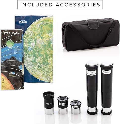 Miniatura 4 de SkySpy Telescopio - Telescopio refractor para principiantes de 2.756 in con alcance buscador y trípode - Vidrio portátil con 3 oculares de aumento -