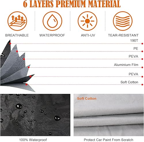 Miniatura 4 de Fundas impermeables de repuesto para Jeep Wrangler 2 puertas 2007-2022, 6 capas de ajuste personalizado para todo tipo de clima, con puerta con