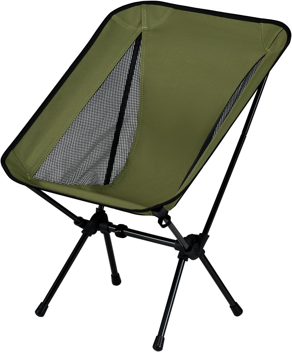 Lightweight Portable Essential Compact Camping Chair,Sturdy with X-Frame,120kg Capacity,Foldable with Carry Bag,Quick Setup for Outdoor,Hiking,Beach,Backpacking (Avocado Green)