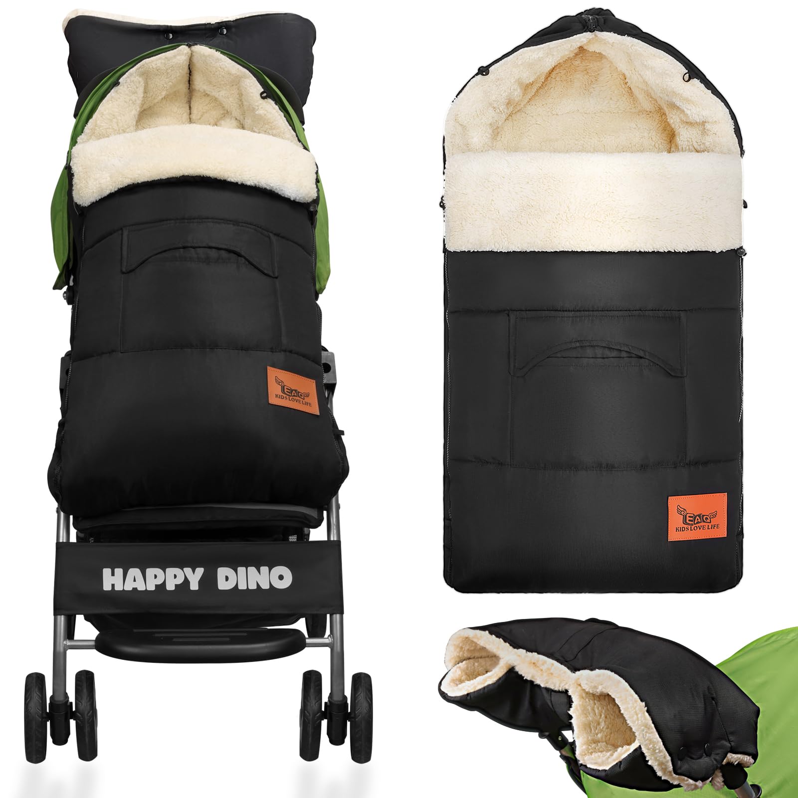 EAQ Cosytoes Footmuff with Handmuff Baby Footmuff Fleece Lined Cosytoes Warm Washable Universal Pushchair Footmuff — image 1