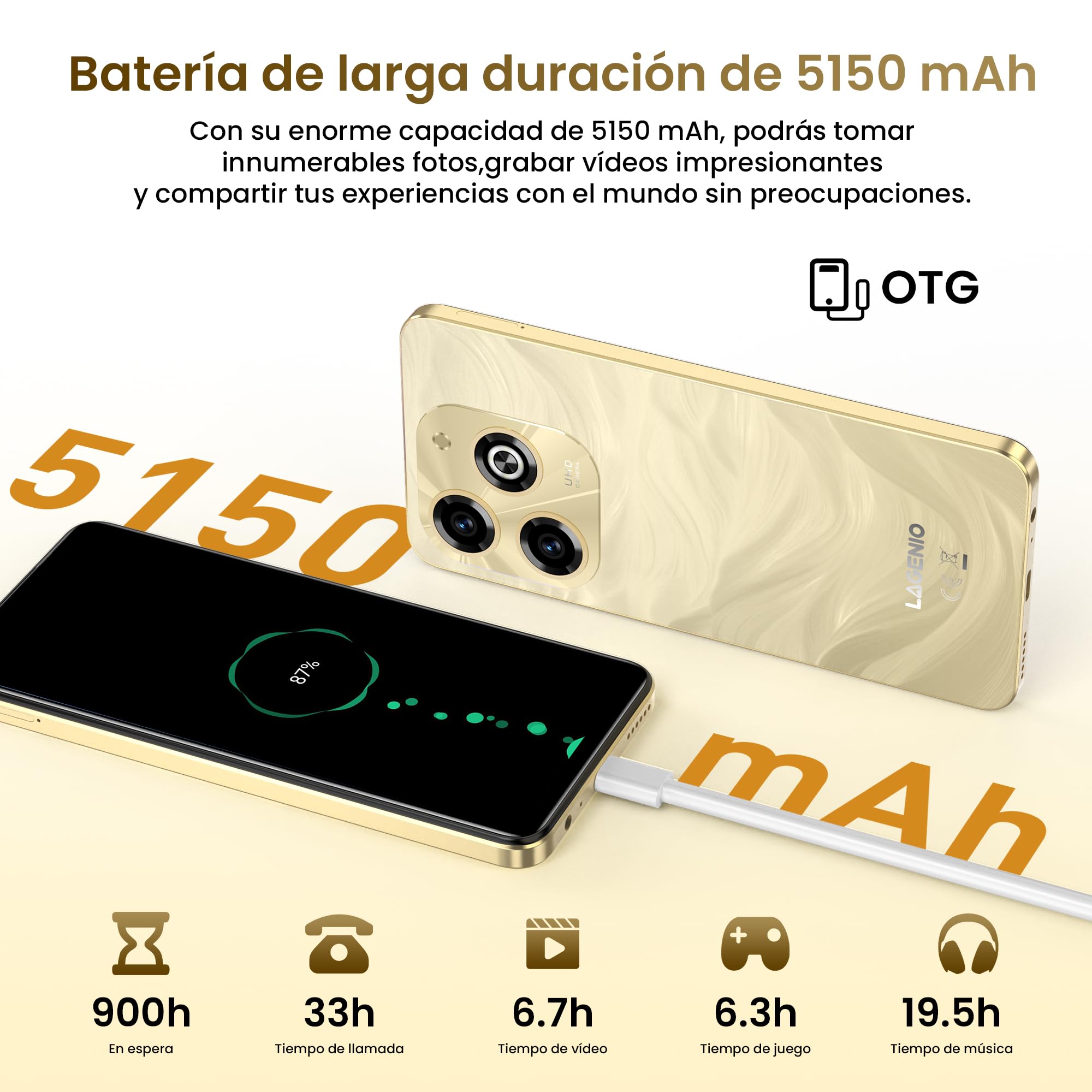 A11 Pro Teléfonos Móviles Android 15, 24GB+256GB/1TB Smartphone, 6.7" HD+ 120Hz Teléfonos Inteligentes, Cámara 50MP+8MP, Batería 5150mAh, 4G Dual SIM, Face ID/Fingerprint/GPS/OTG