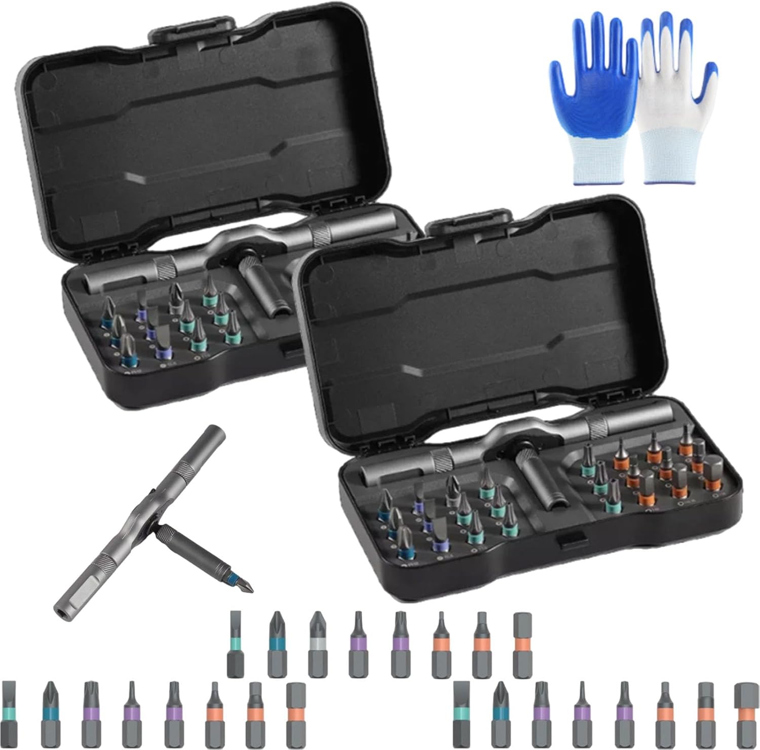 Multi tool Set, 24 In 1 Magnetic Ratchet Screwdriver Set, Multi Magnetic Set for Furniture, Computer, Bicycle Repair