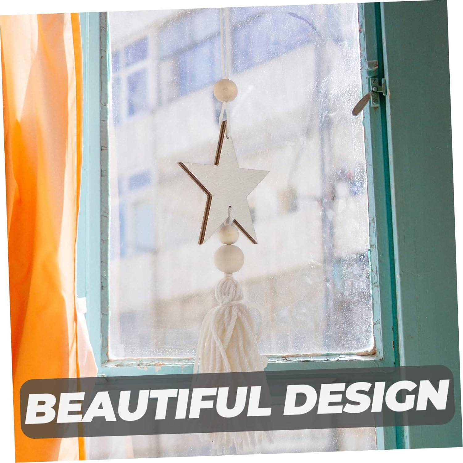 Wall lamp Wood Handicrafts Hanging Ornament with Tassel DIY Wood Cutout Hanging Ornament Home Decor Bracket Light